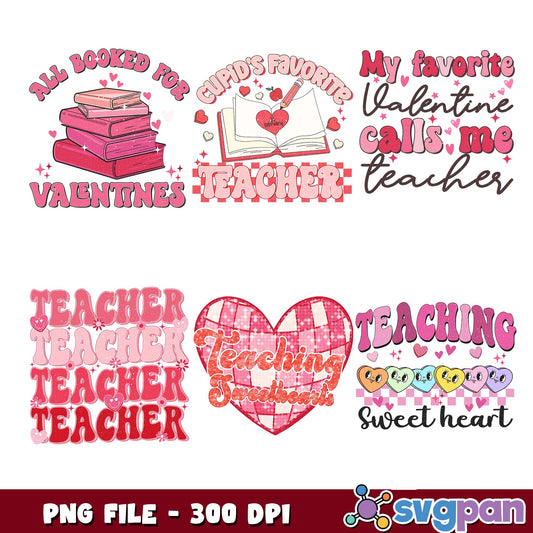 Teaching sweet heart png bundle