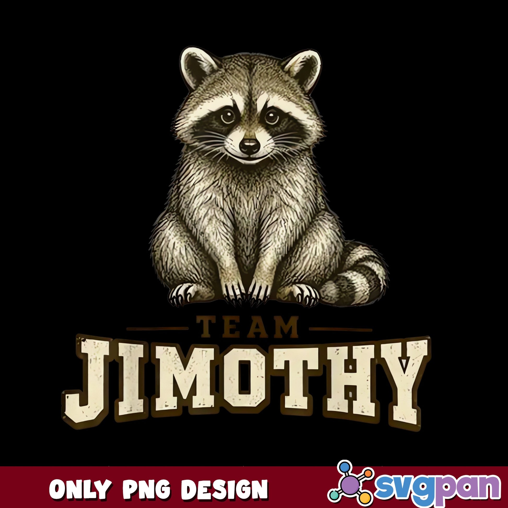 Team Jimothy Raccoon PNG, Cute Raccoon Design PNG, Animal PNG
