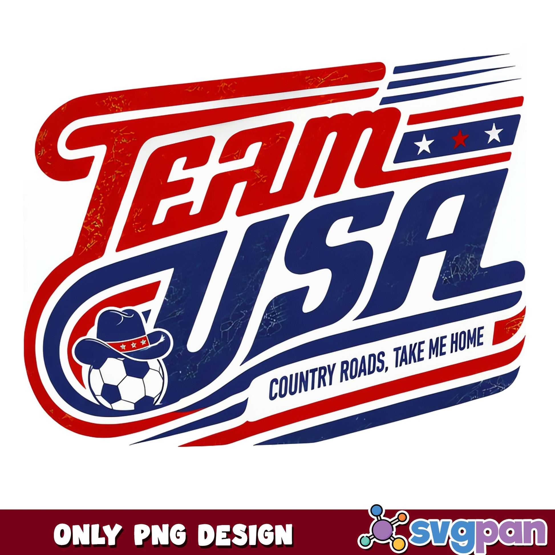 Team USA Soccer PNG, USA Football Sublimation, 4th Of July PNG