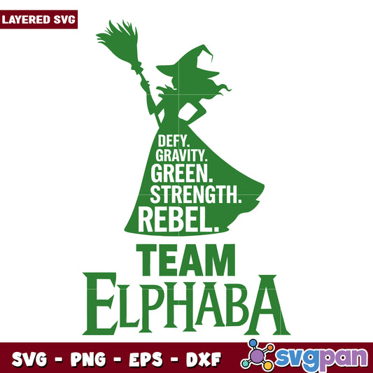 Team for elphaba design svg, wicked movie svg, elphaba silhouette svg