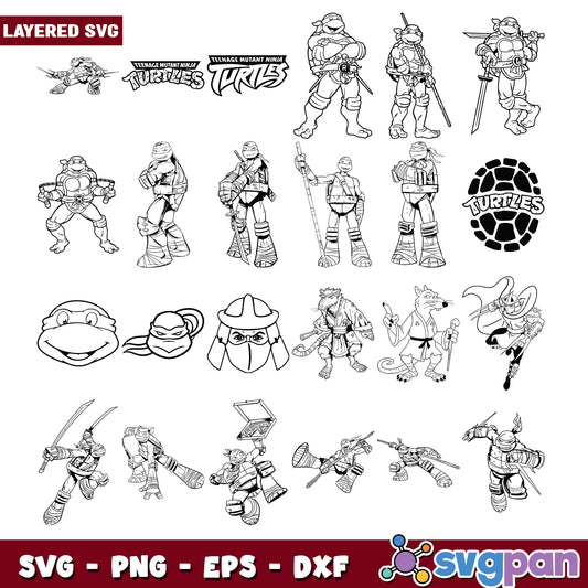 Teenage Mutant Ninja Turtles SVG Bundle Design Set