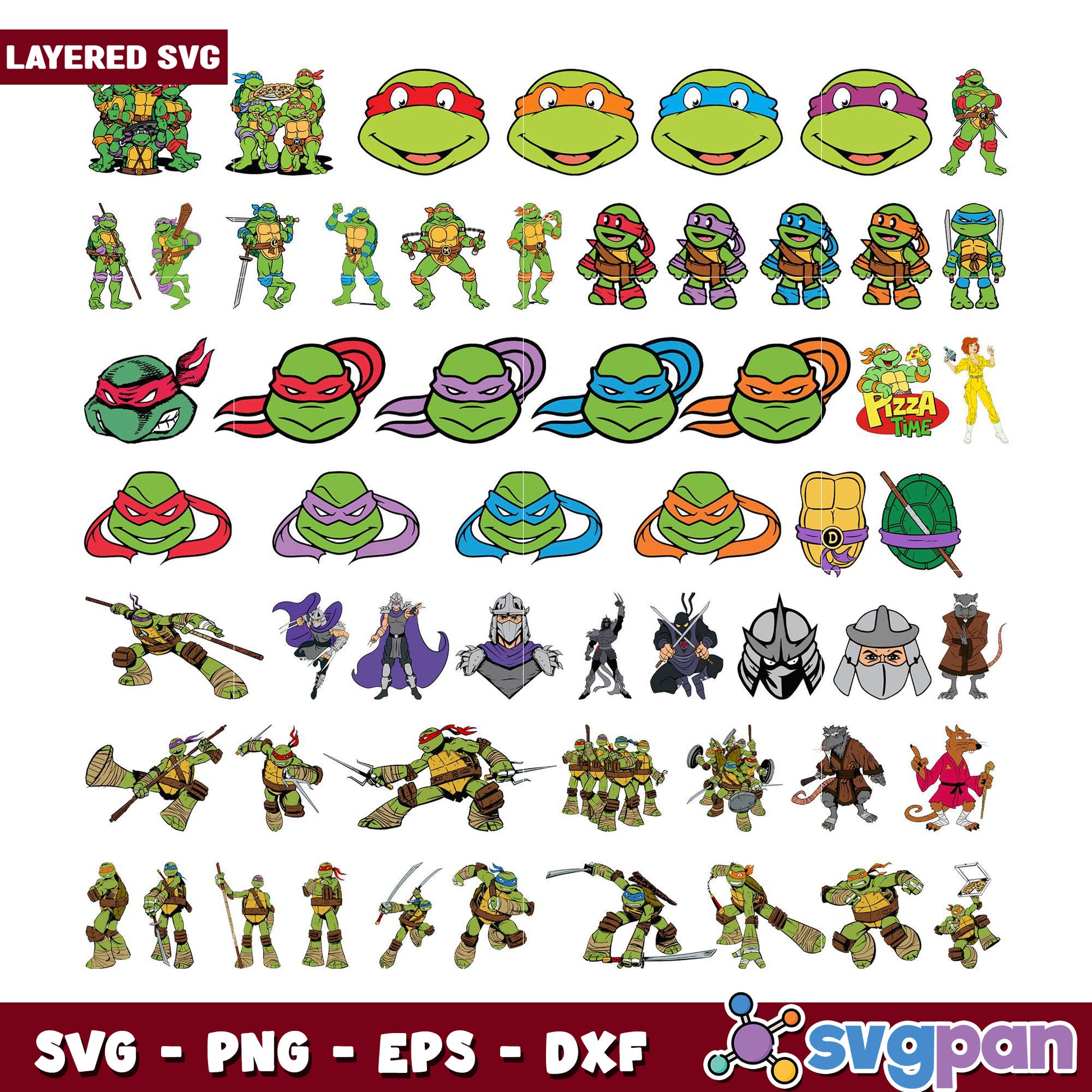 Teenage Mutant Ninja Turtles SVG Bundle Files Pack