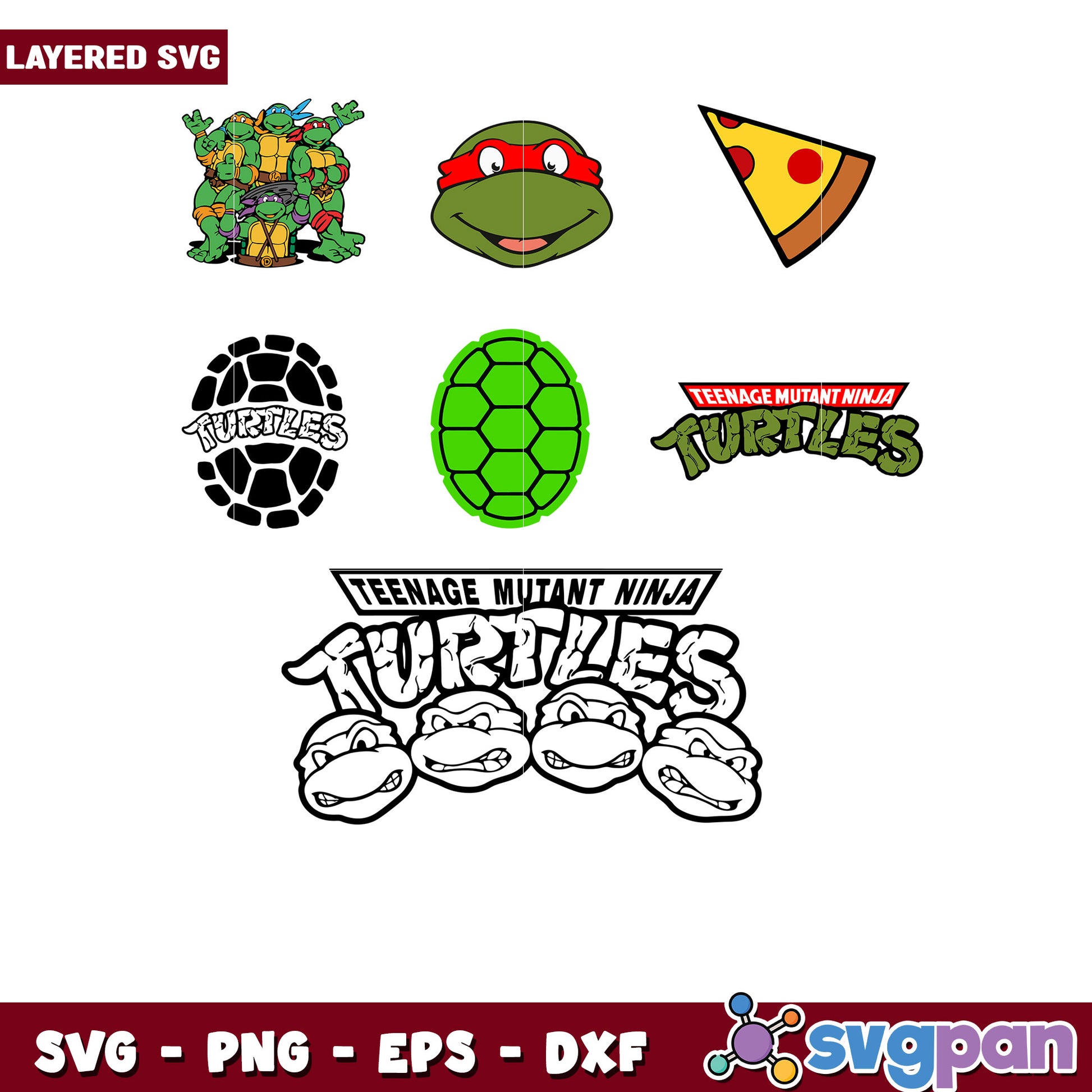Teenage Mutant Ninja Turtles SVG Bundle Set Craft
