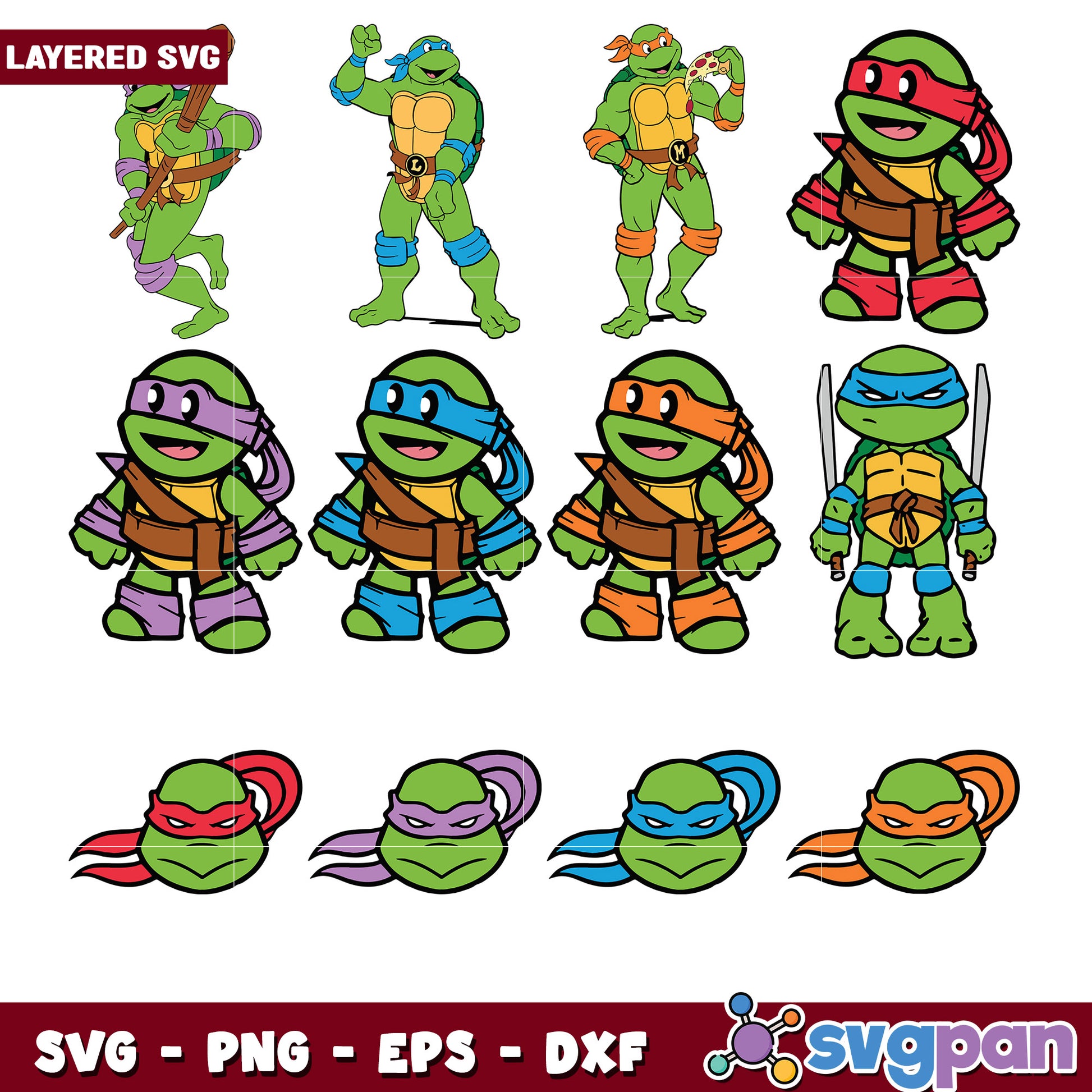 Teenage Mutant Ninja Turtles SVG Bundle for Crafters