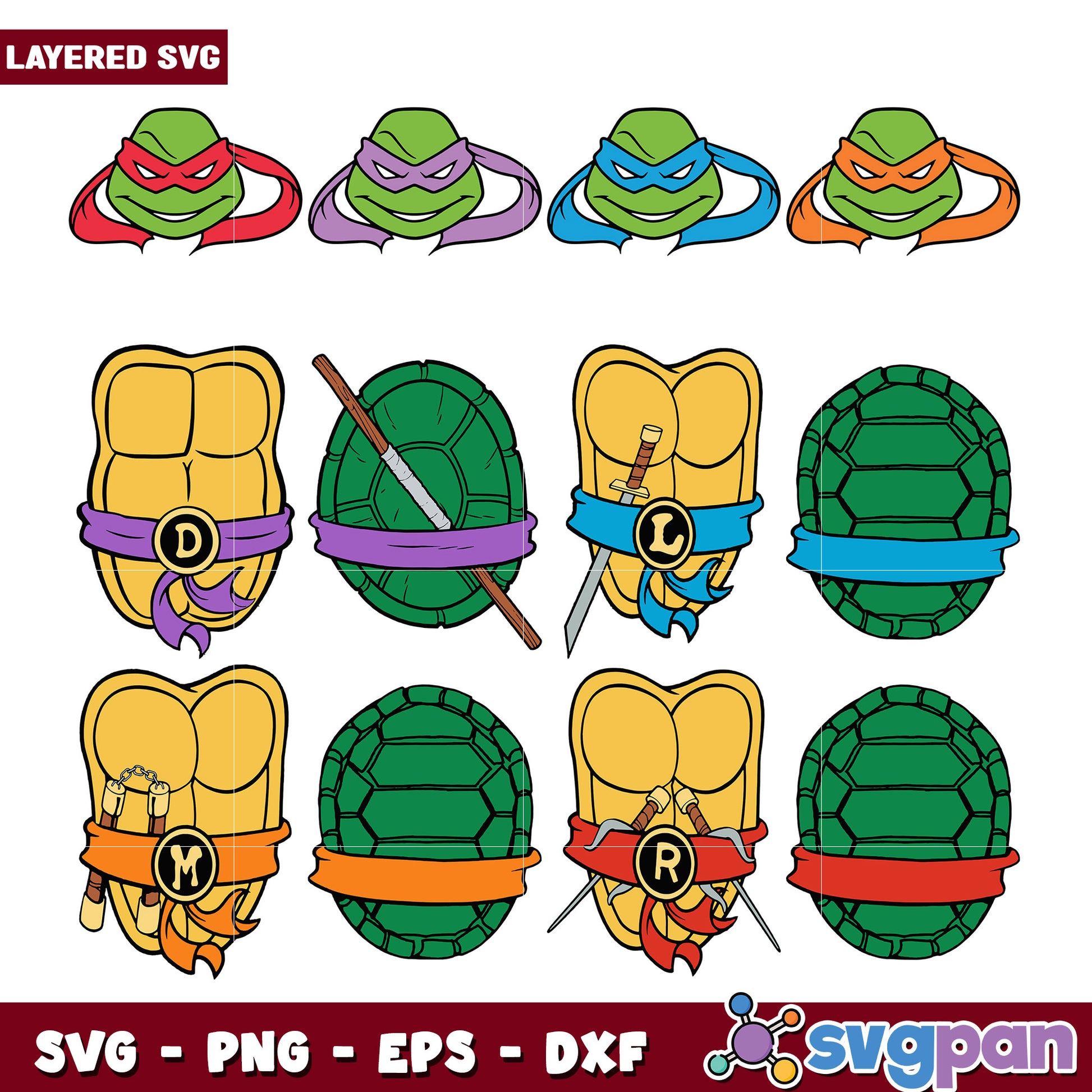 Teenage Mutant Ninja Turtles SVG Bundle for Crafts