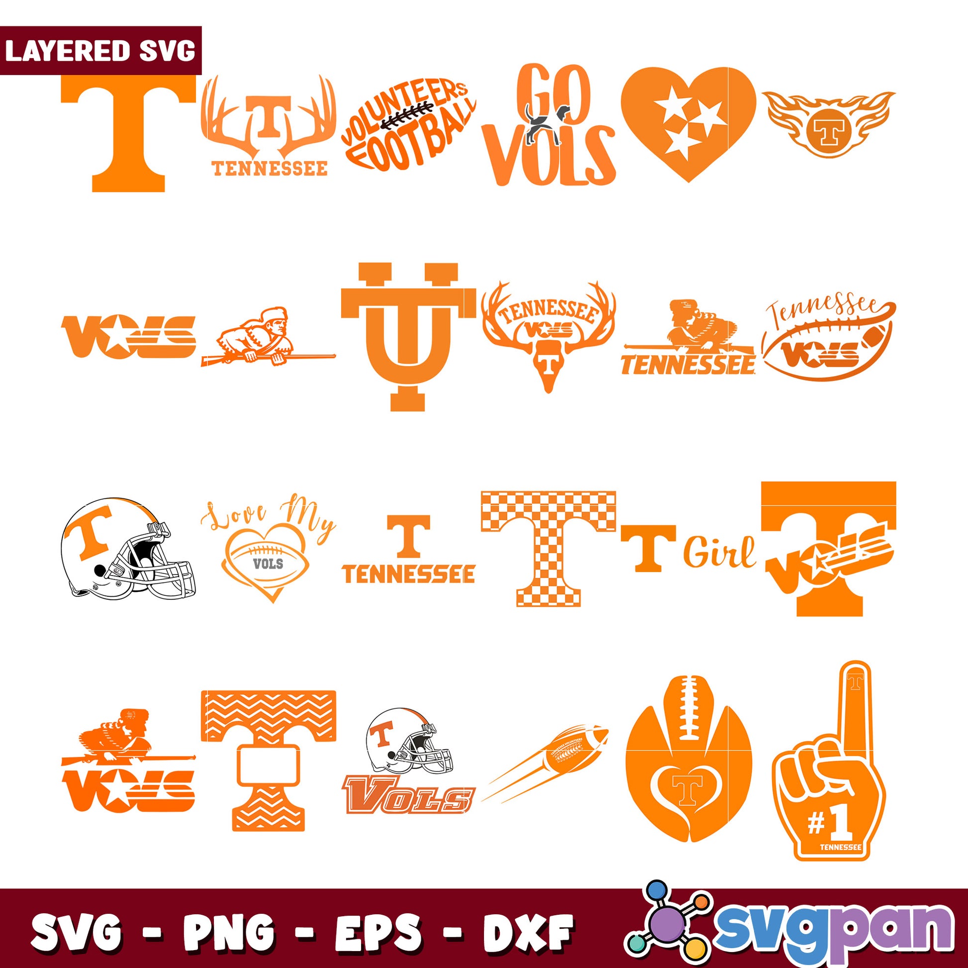 Tennessee Volunteers SVG Bundle for Craft Projects