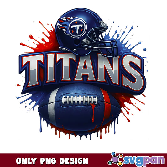 Tennessee Titans PNG, NFL Football Helmet Drip Design, PNG