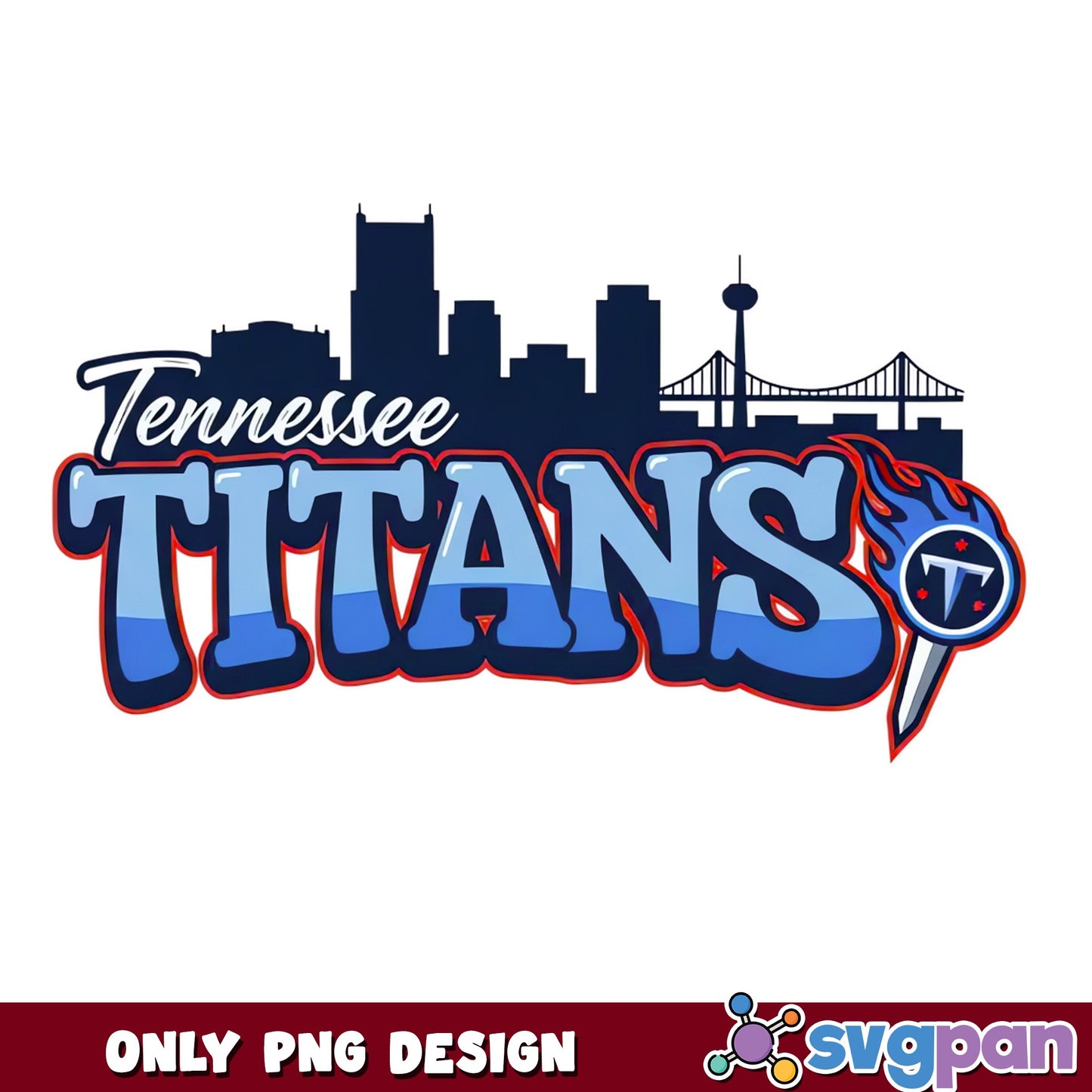 Tennessee Titans PNG, NFL Football Skyline Design, Titans PNG
