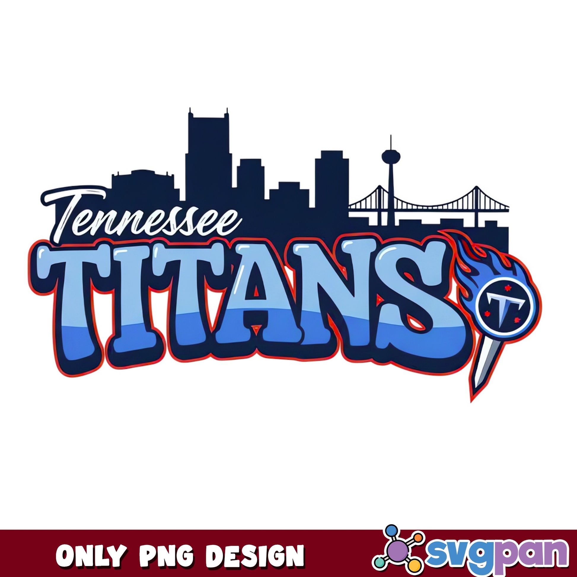 Tennessee Titans PNG, NFL Football Skyline Design, Titans PNG