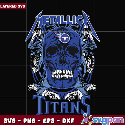 Tennessee titans skull metallica svg, ameircan sports svg, nfl teams logo svg