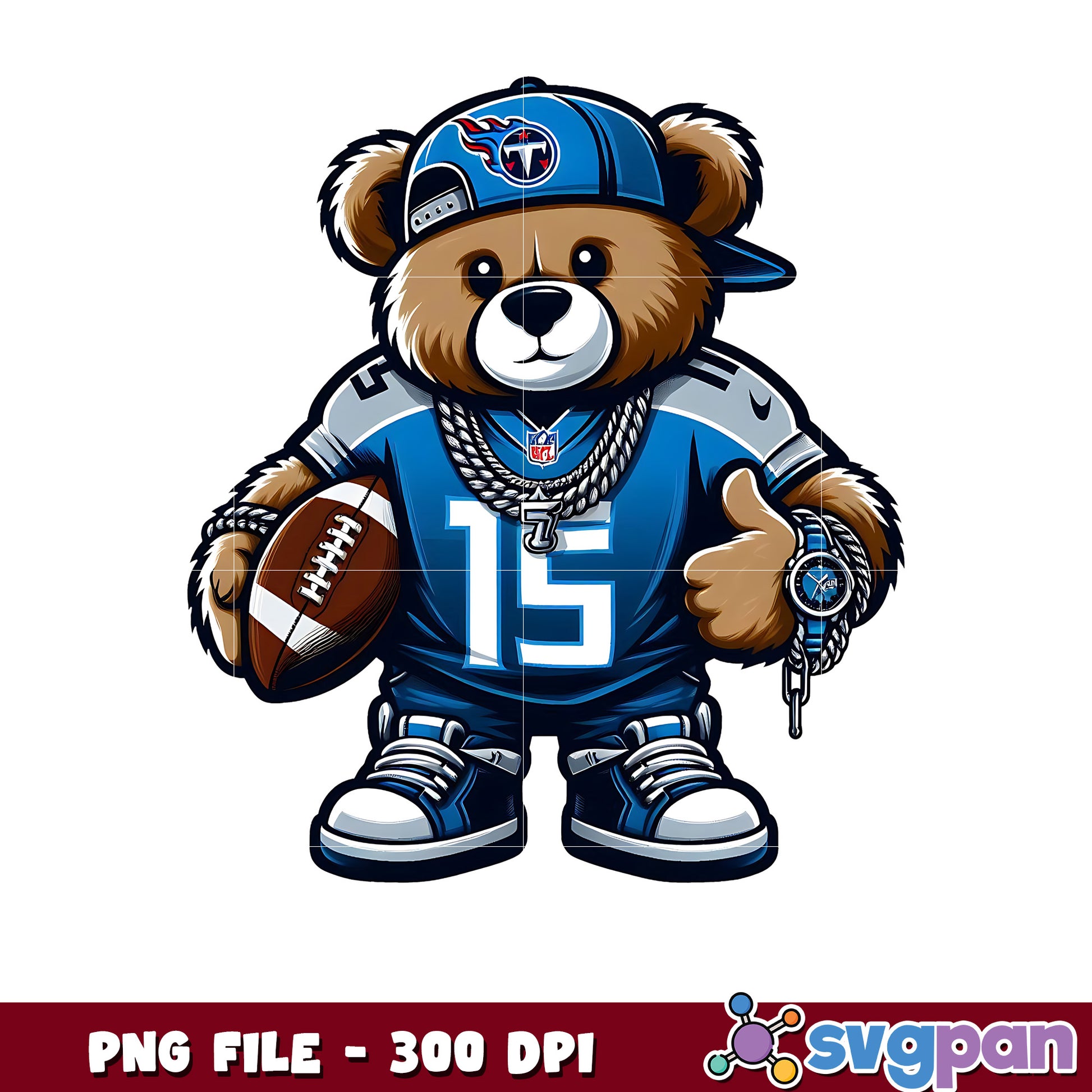 Tennessee titans thug life bear png, nfl jerseys​ png, american rugby png