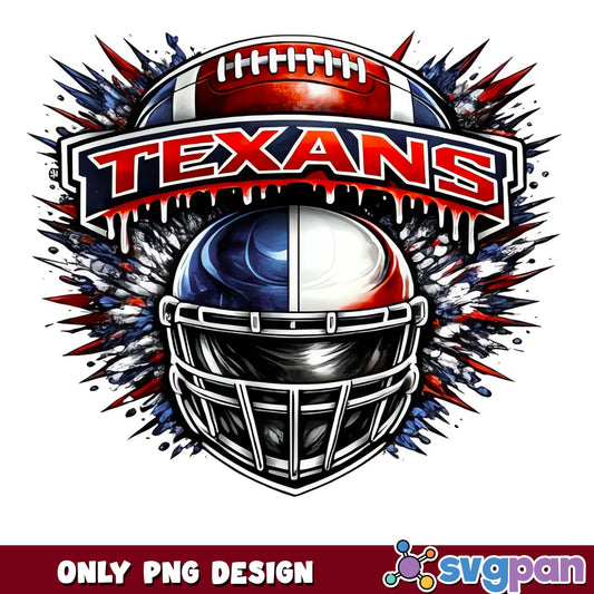 Texans Football Helmet Drip PNG, NFL Team PNG, Football PNG