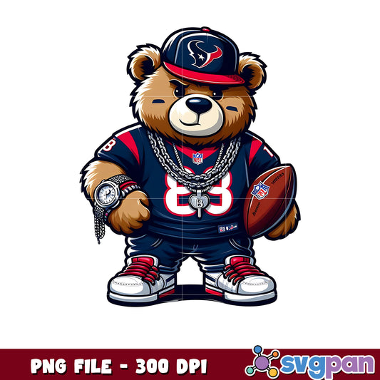 Texans thug life bear png, nfl jerseys​ png, american rugby png