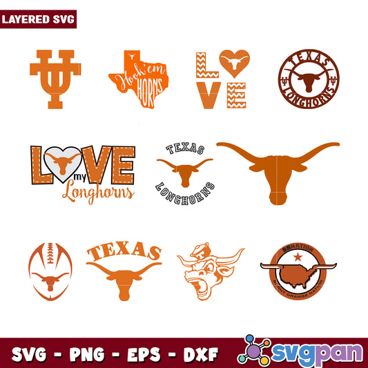 Texas Longhorns SVG Bundle Designs