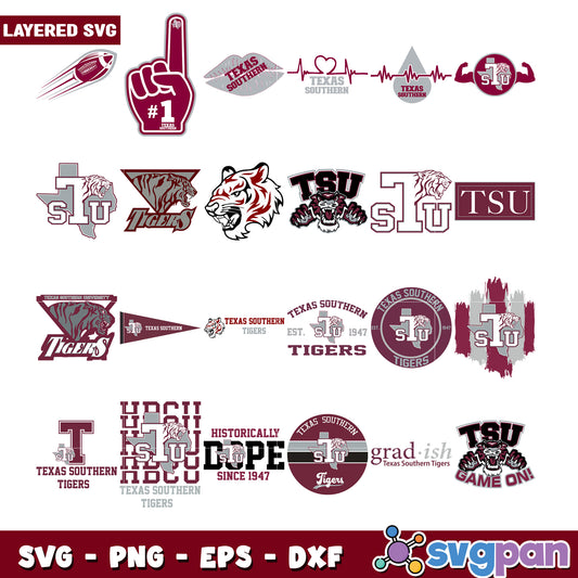 Texas Southern University SVG Bundle for Crafts