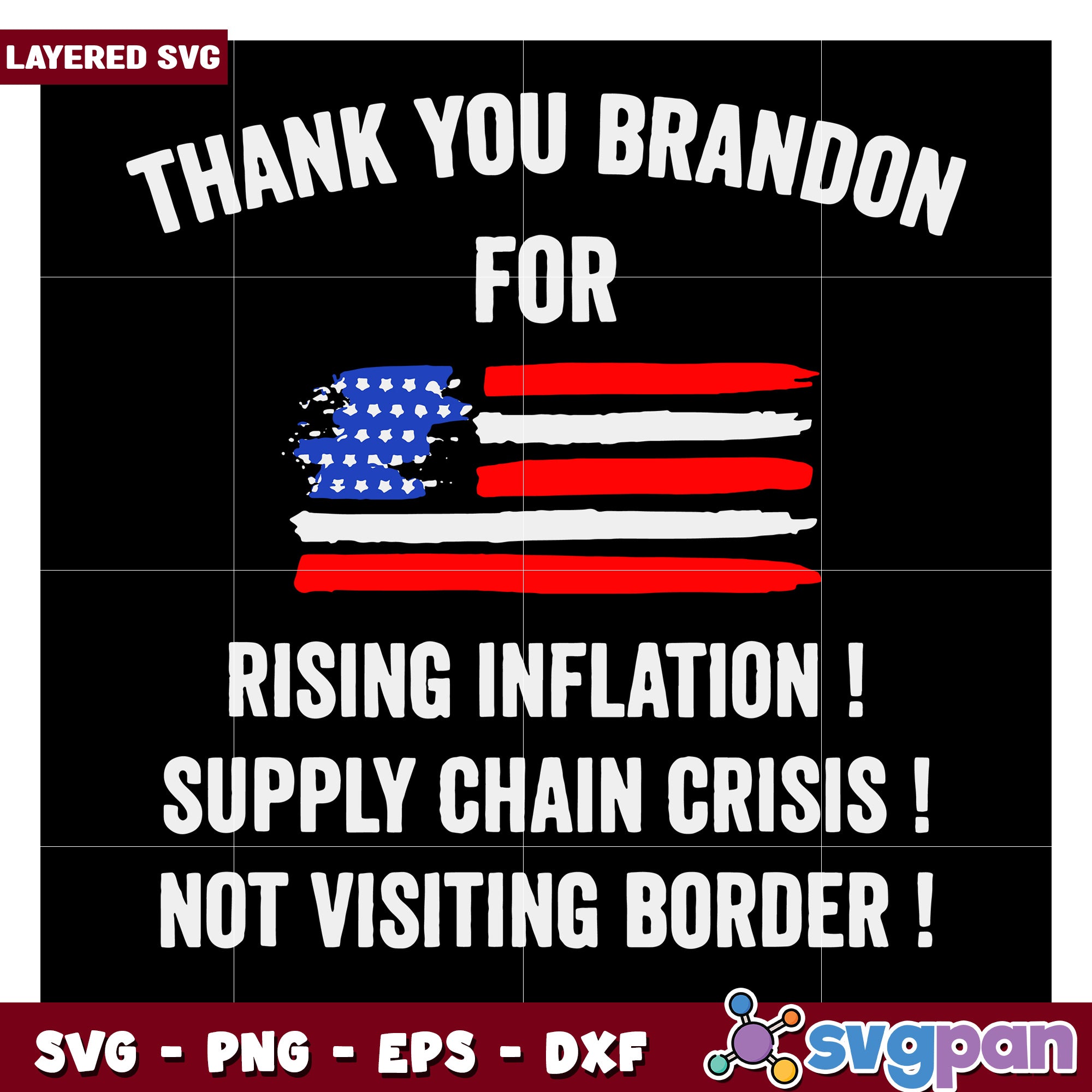 Thank You Brandon SVG Design, Highlighting Inflation and Crisis – svgpan