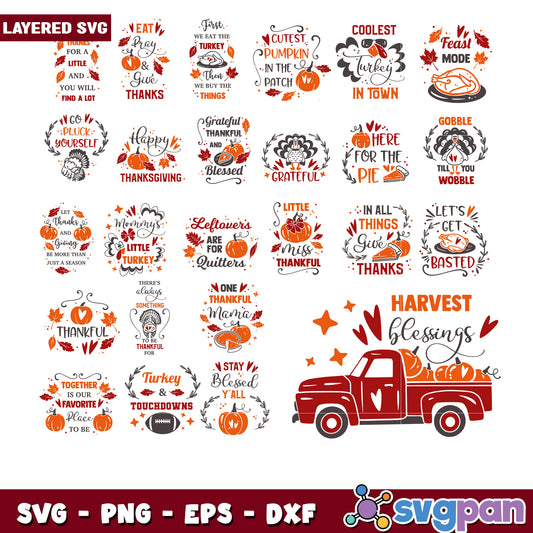 Thanksgiving SVG Bundle 20 Designs