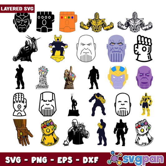 Thanos SVG Bundle for Avengers Crafts and Design