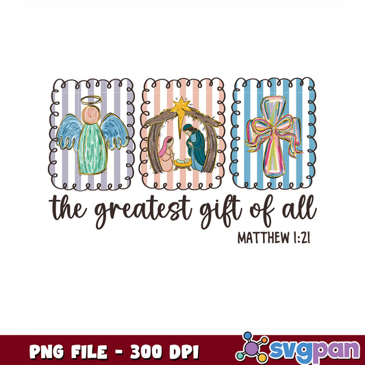 The Greatest Gift of all 2 png, christmas png, stitch funny png