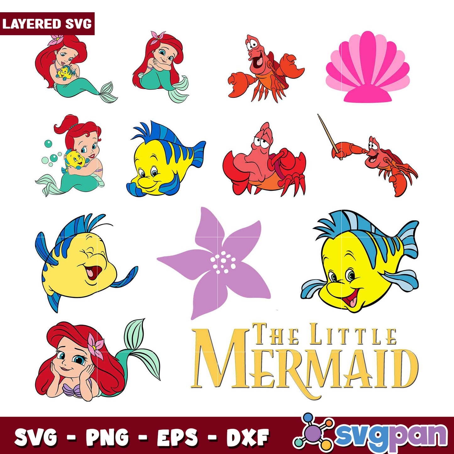 The Little Mermaid SVG Bundle for Craft Projects