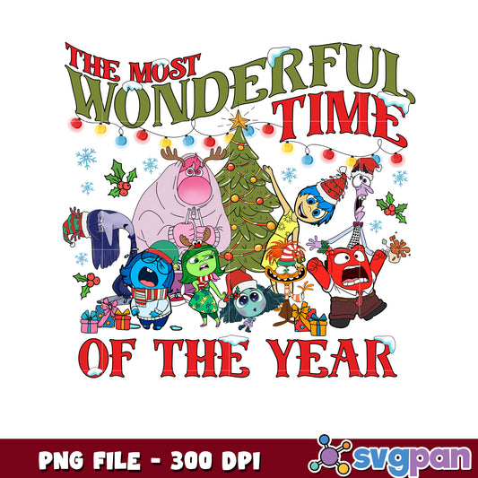The Most Wonderful Time Of The Year Inside Out png, christmas​ songs png, disney christmas png