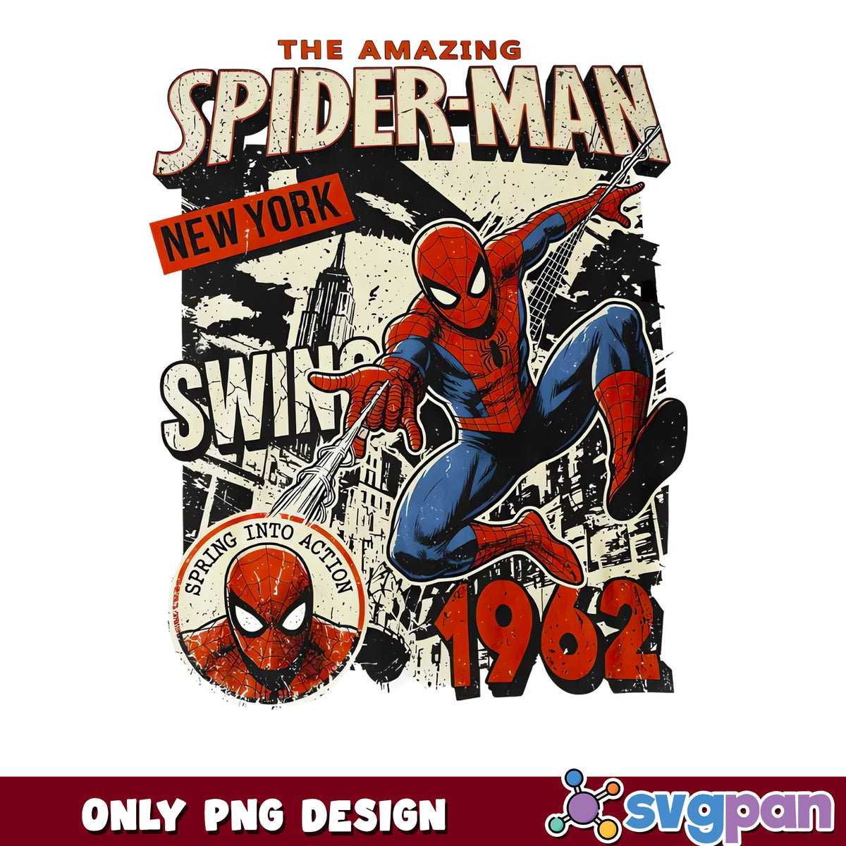 The Amazing Spiderman 1962 PNG, Marvel Superhero PNG, Retro Spiderman PNG