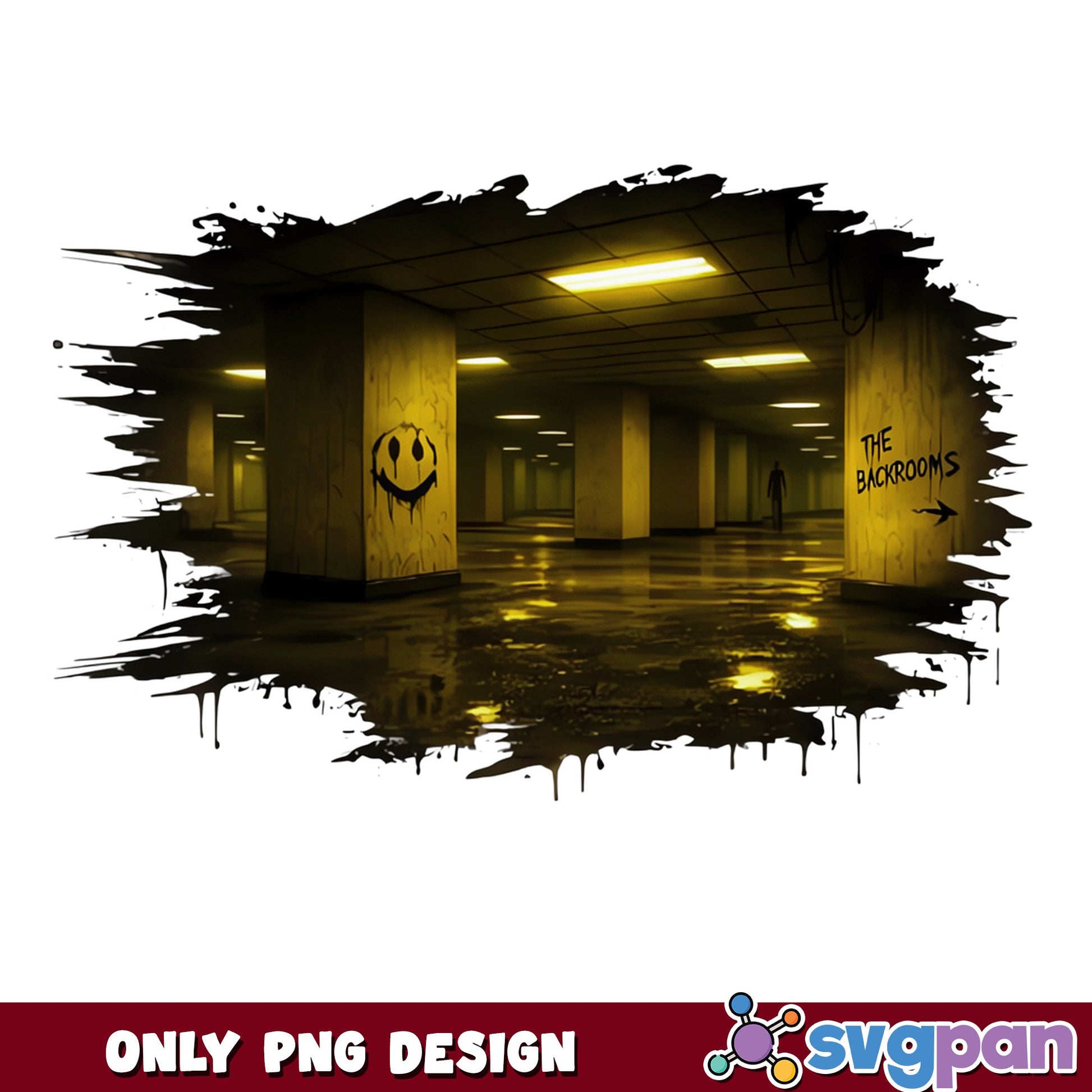 The Backrooms Horror PNG, Creepy Backrooms Design, Backrooms PNG