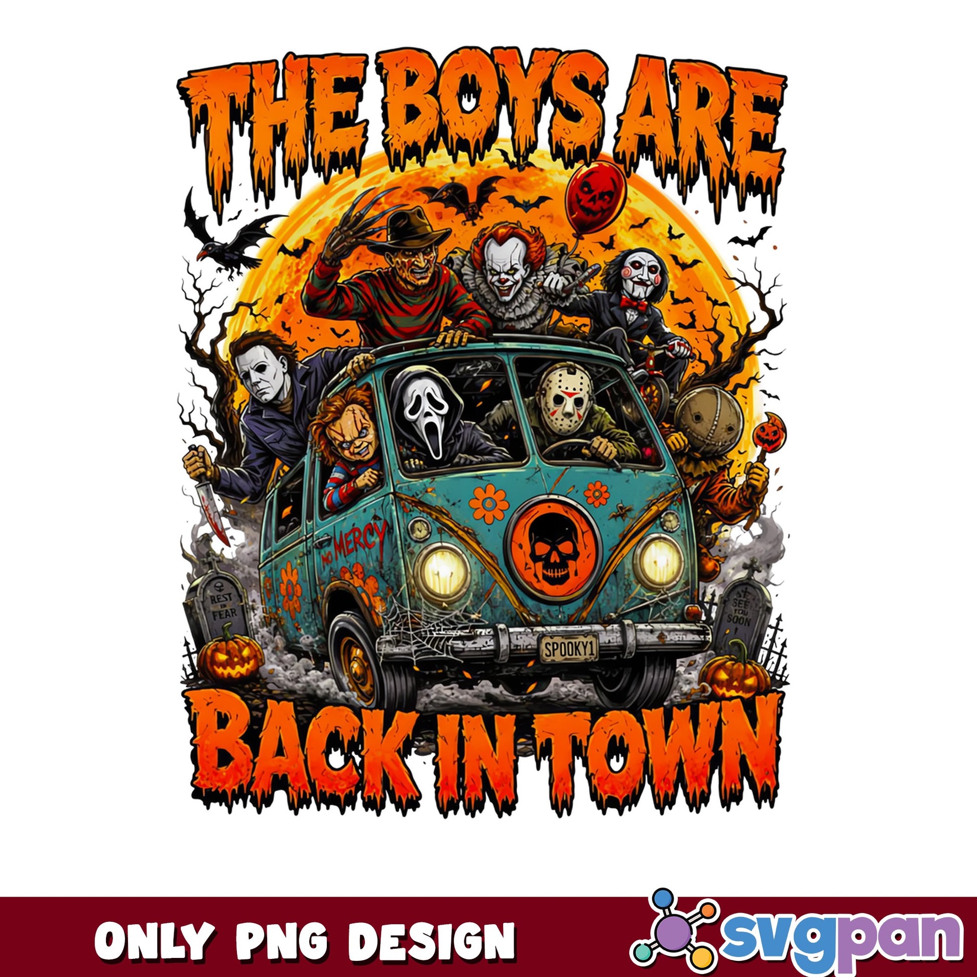 The Boys Are Back In Town PNG, Horror Characters, Halloween PNG