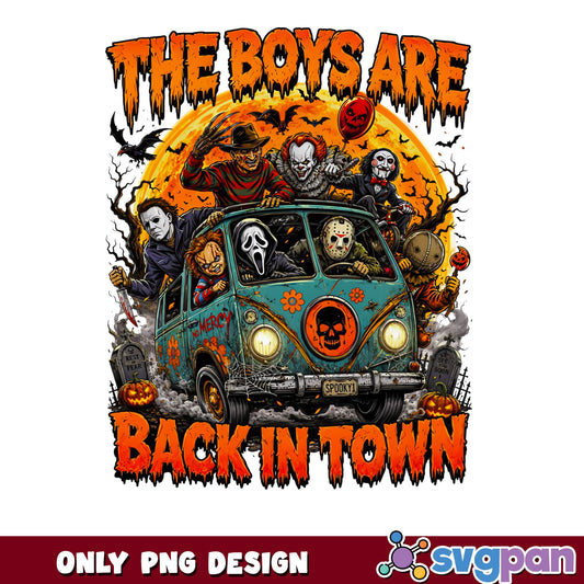 The Boys Are Back In Town PNG, Horror Characters, Halloween PNG