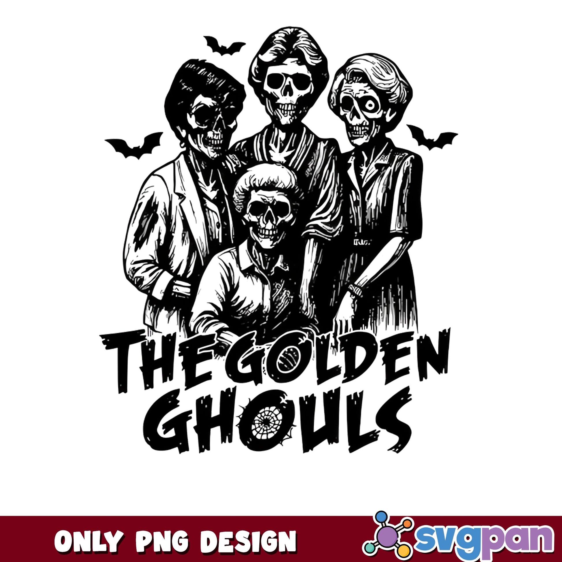 The Golden Ghouls PNG, Golden Girls Halloween, Horror PNG