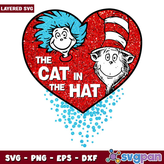 The cat in the hat svg, Dr. seuss characters svg, Digital Download