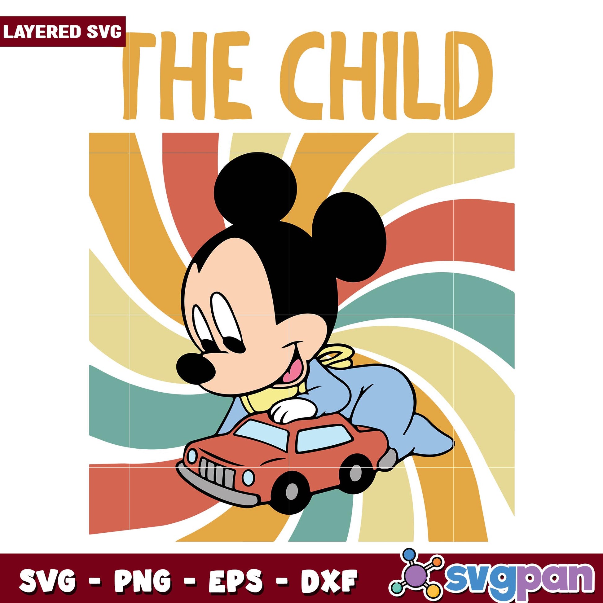 The child Mickey Mouse mini svg, Disney characters svg, Digital Download 