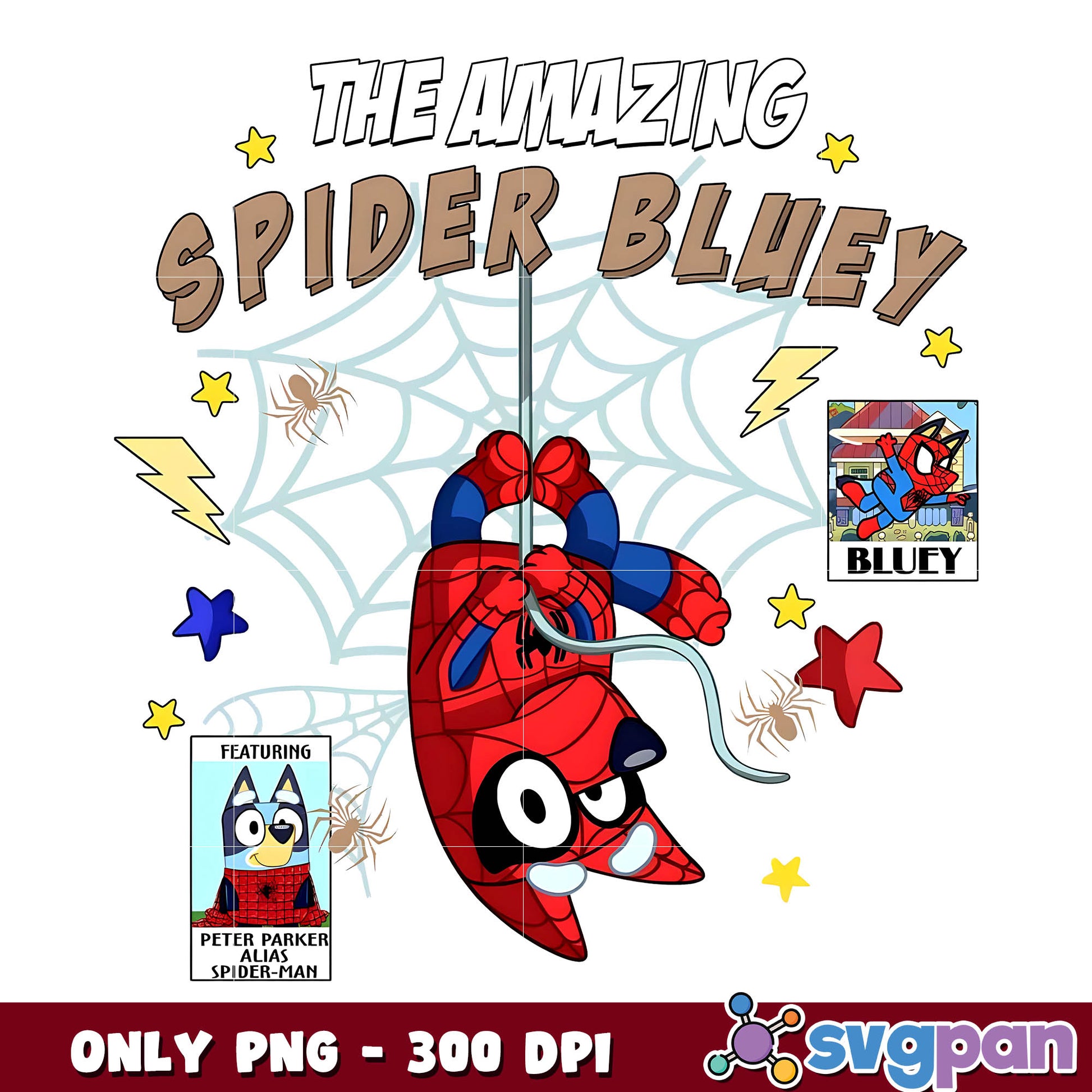 The amazing spider bluey png