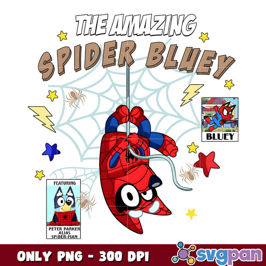 The amazing spider bluey png