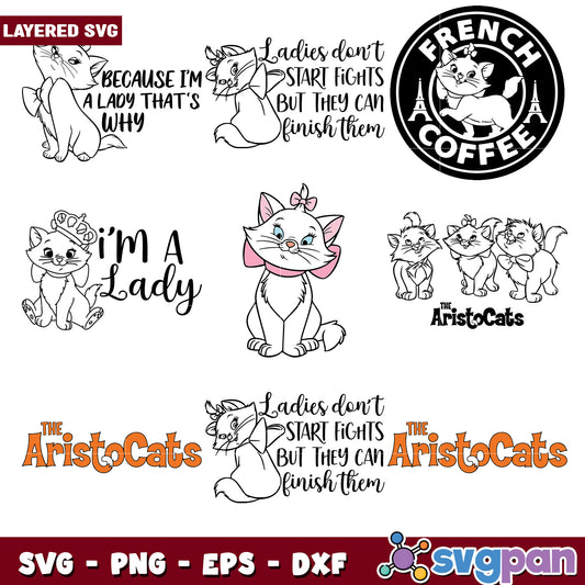 The aristocats design svg bundle