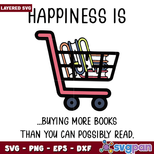 The book happiness is buying svg, scary autumn svg, spooky characters svg