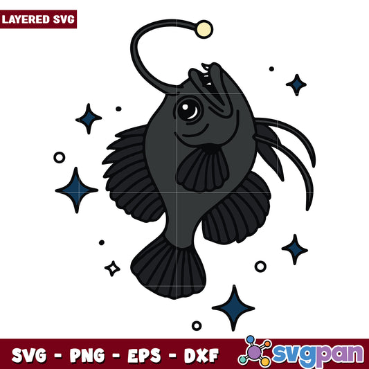 The deep sea angler fish svg, angler deep sea fishing svg