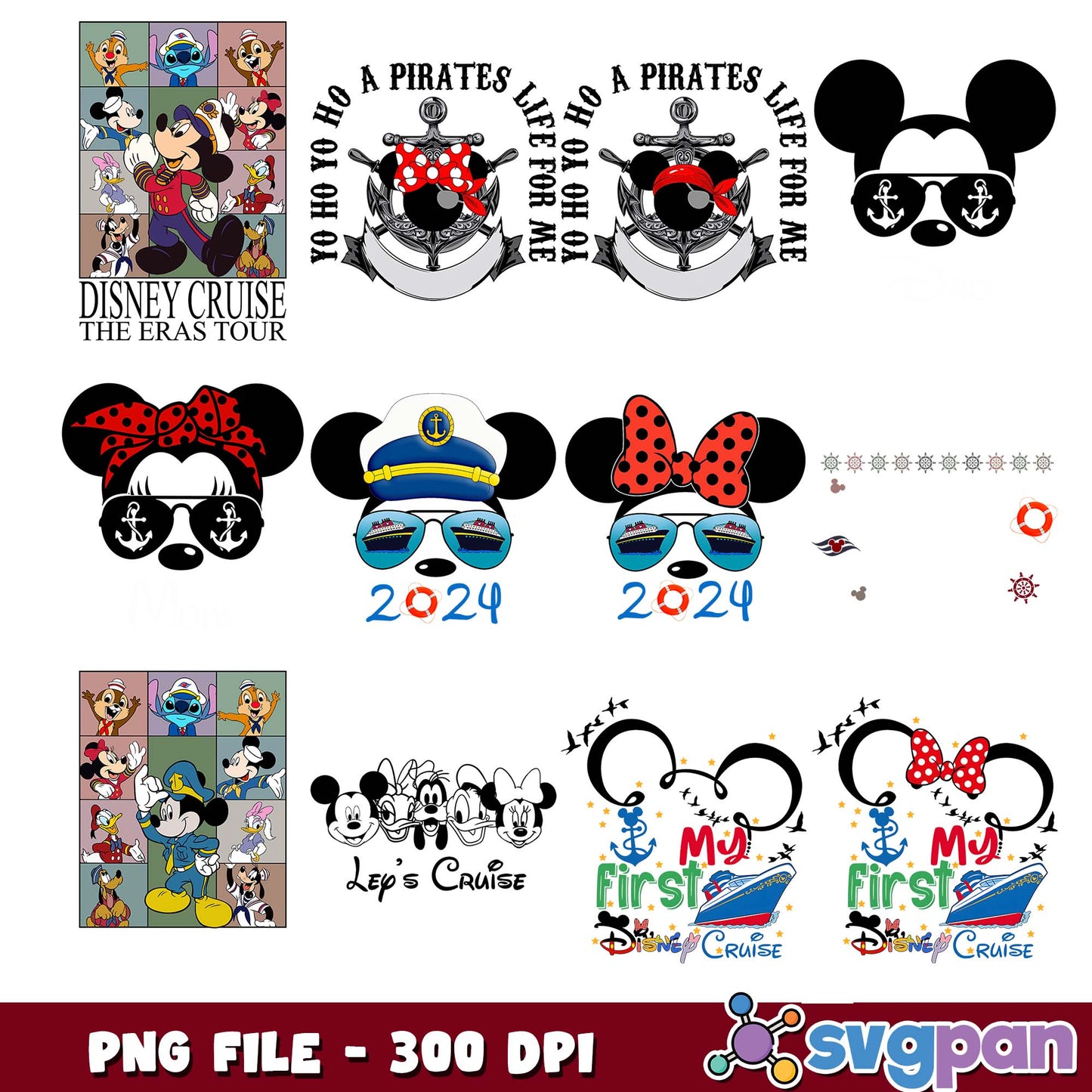 The eras tour disney cruise png bundle