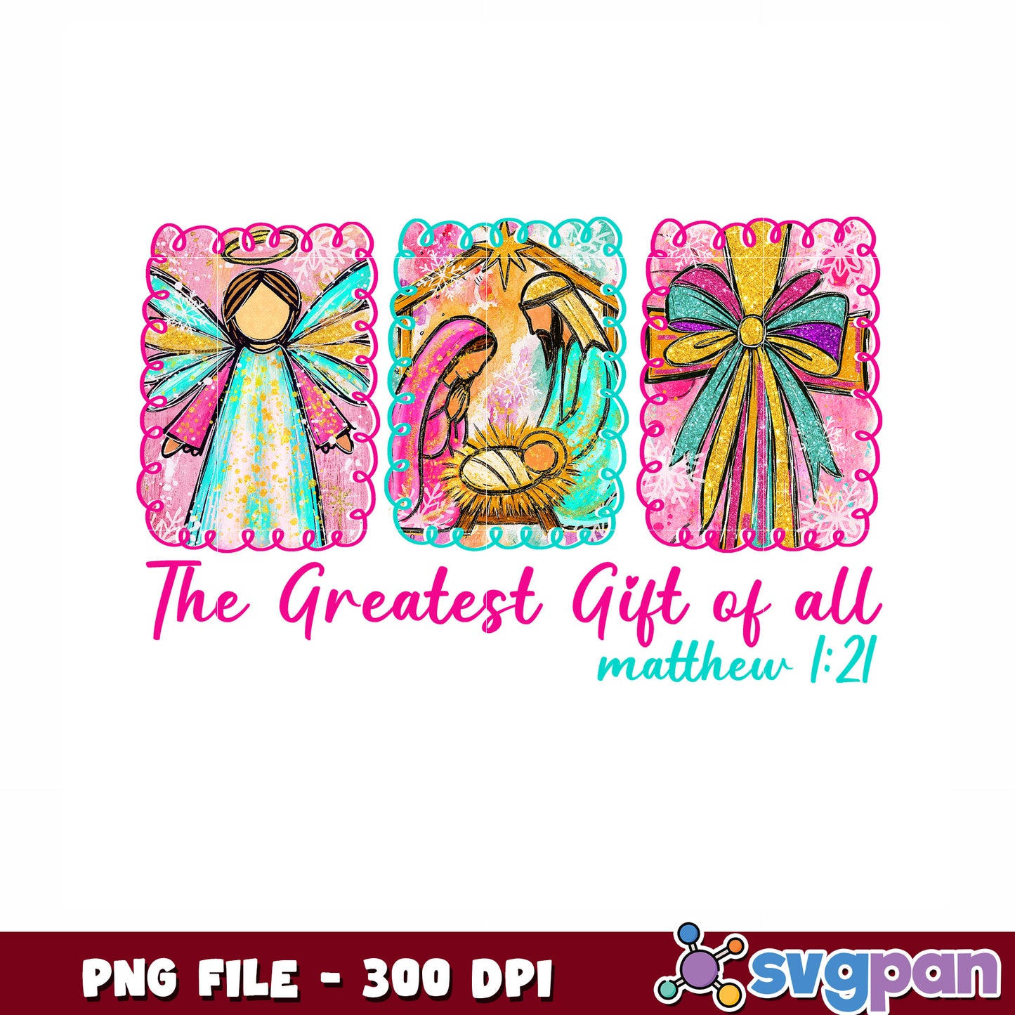 The greatest gift of all time png, christmas png, stitch funny png