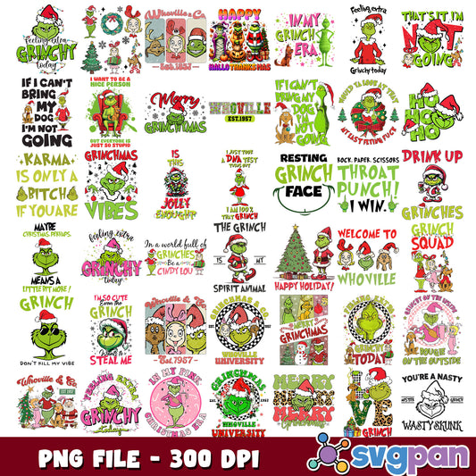 The grinch quotes png bundle