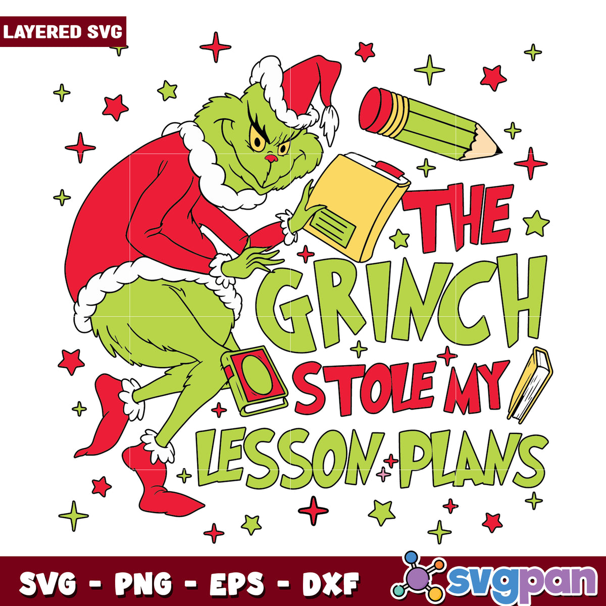 The grinch stole my lesson design svg, the grinch svg, grinchmas svg
