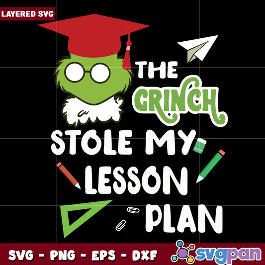 The grinch stole my lesson plan svg, grinch svg, grinch meme svg