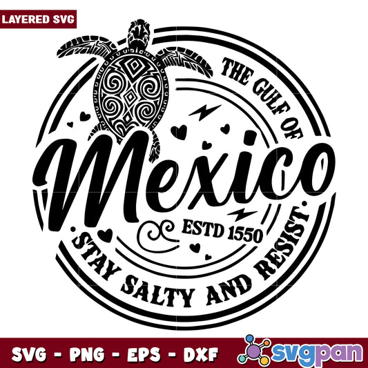 The gulf of mexico stay salty and resist svg, gluf of mexico svg, salty and resist svg