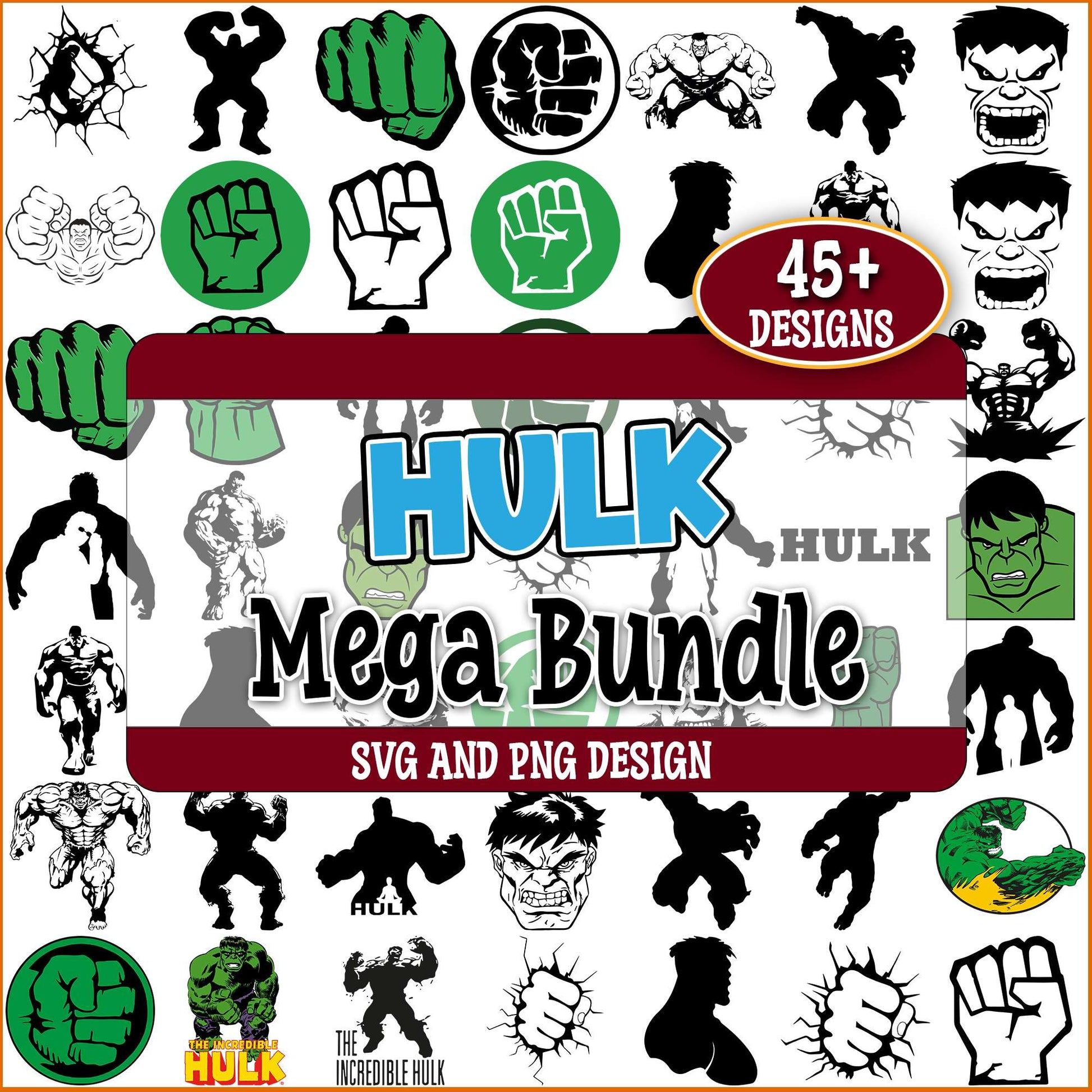 The incredible hulk svg bundle