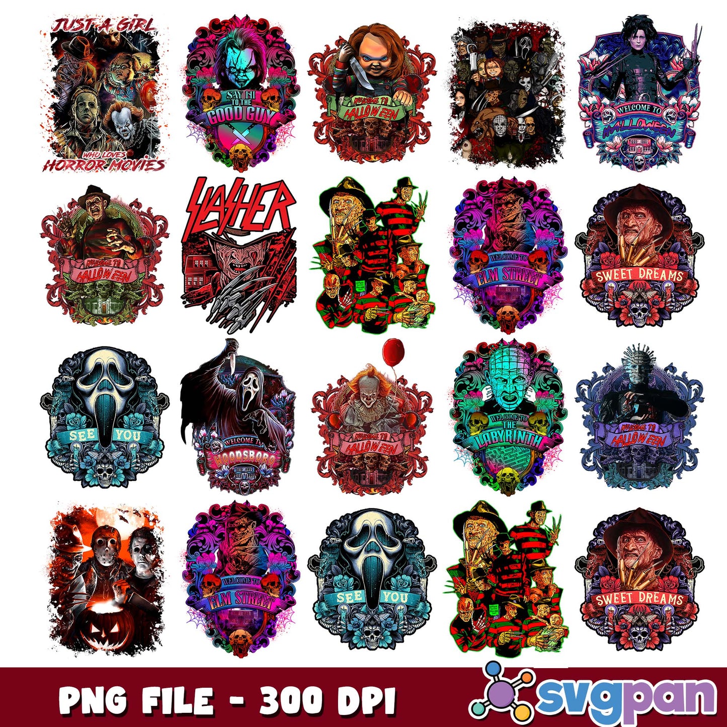 The killers horrified design png bundle