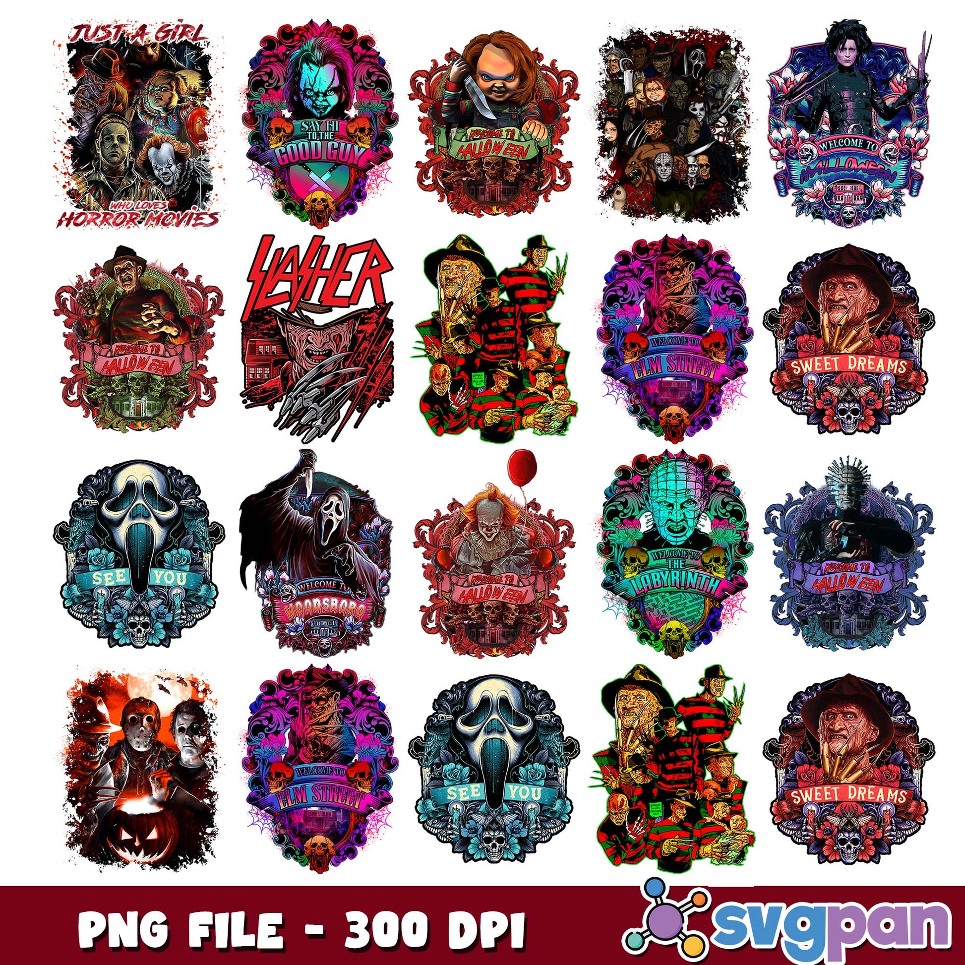 The killers horrified design png bundle