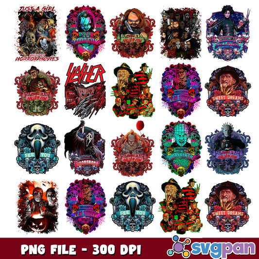 The killers horrified design png bundle