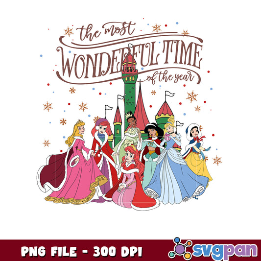 The most wonderful time design png, chistmas png, christmas cards​ png