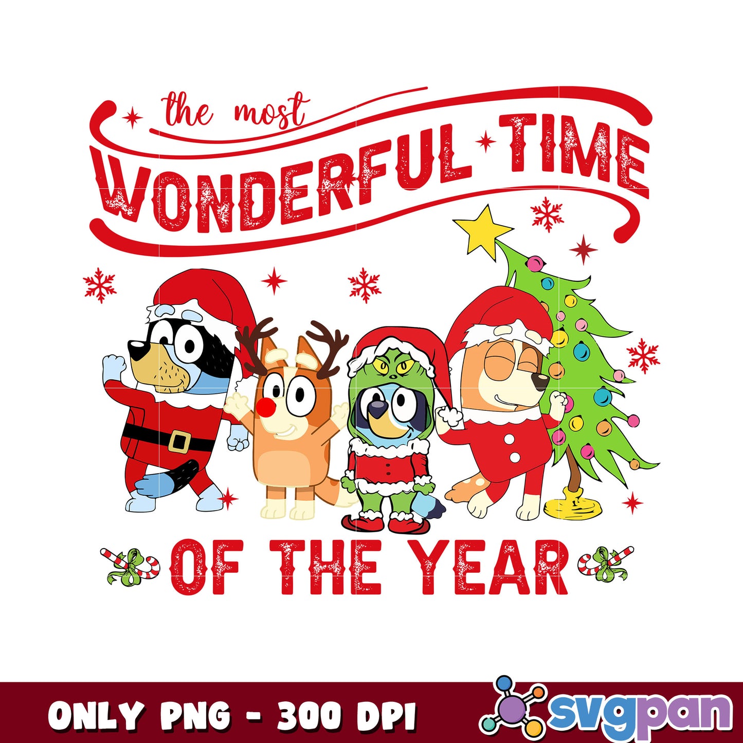 The most wonderful time of the year bluey, bluey friends png