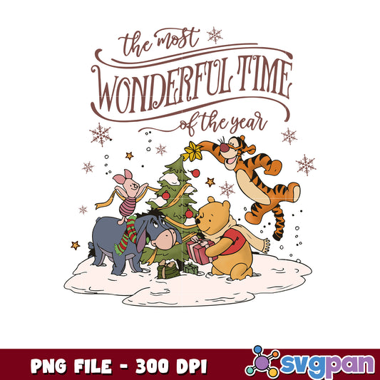 The most wonderful time png, chistmas png, christmas cards​ png